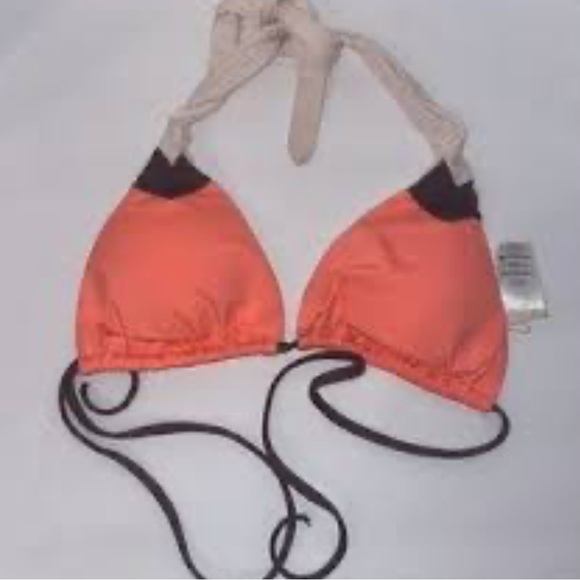 l*Space Jovie Electric Coral Tie Back & Halter Neck Women’s Bikini Top NWT L - Picture 2 of 15